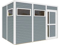 Bertilo Dřevěný domek na nářadí Cubus 3, světle šedá, 337 x 234 cm Bertilo Dřevěný domek na nářadí Cubus 3, světle šedá, 337 x 234 cm