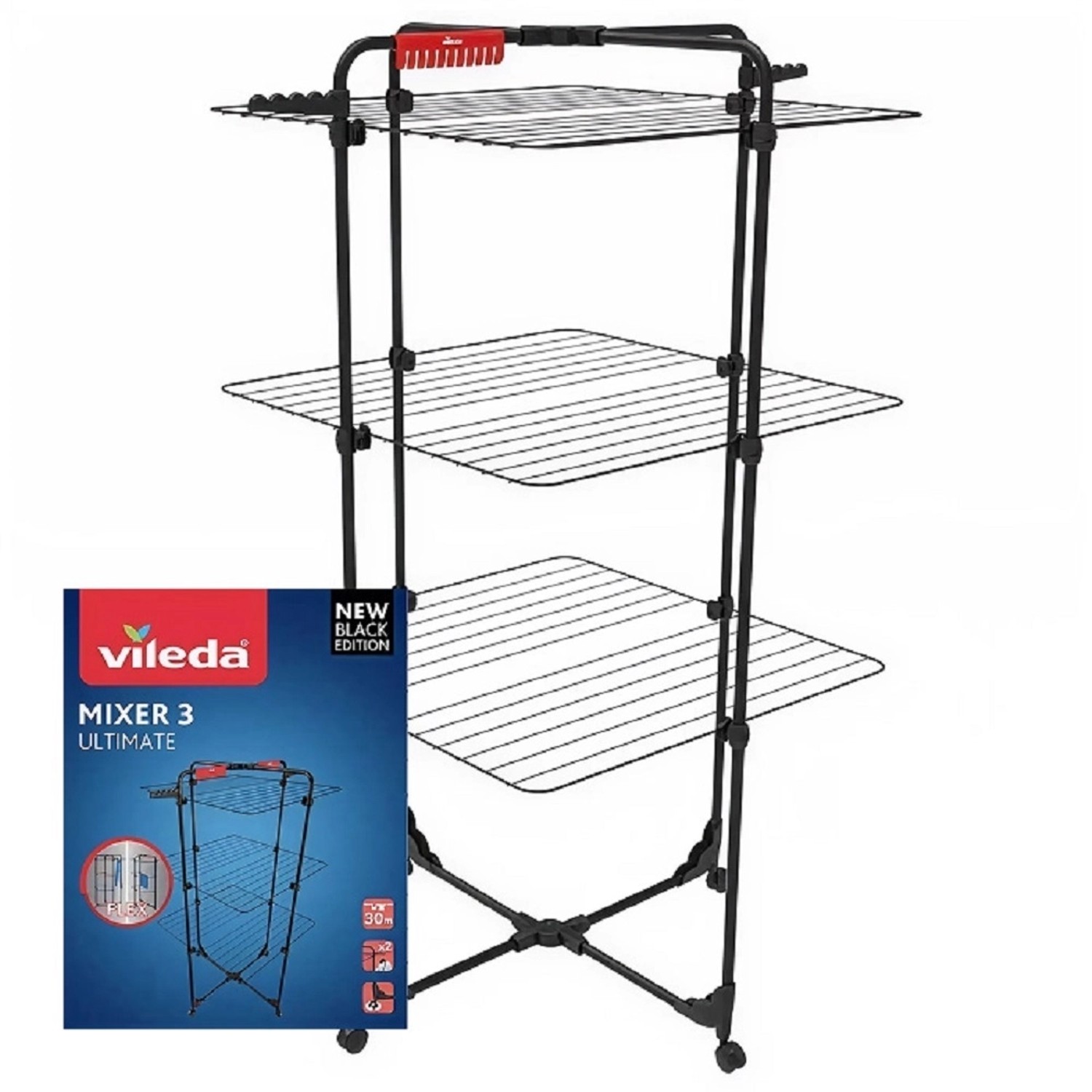 Vileda Mixer 3 Ultimate 30 m sušák na prádlo černý
