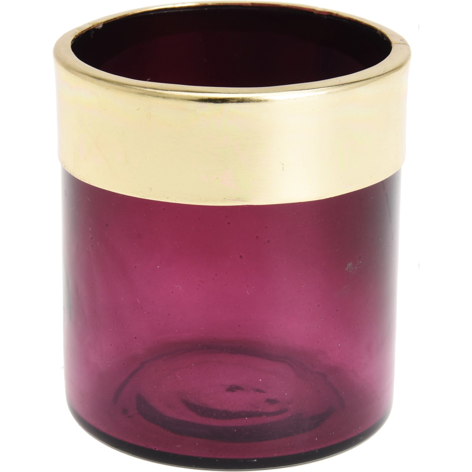 Skleněný svícen na čajovou svíčku se zlatým okrajem 8 cm vysoký ve 2 provedeních