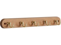 Lišta na klíče kov dub lesklá mosaz vzdálenost otvorů 270 mm FSC® Lišta na klíče kov dub lesklá mosaz vzdálenost otvorů 270 mm FSC®