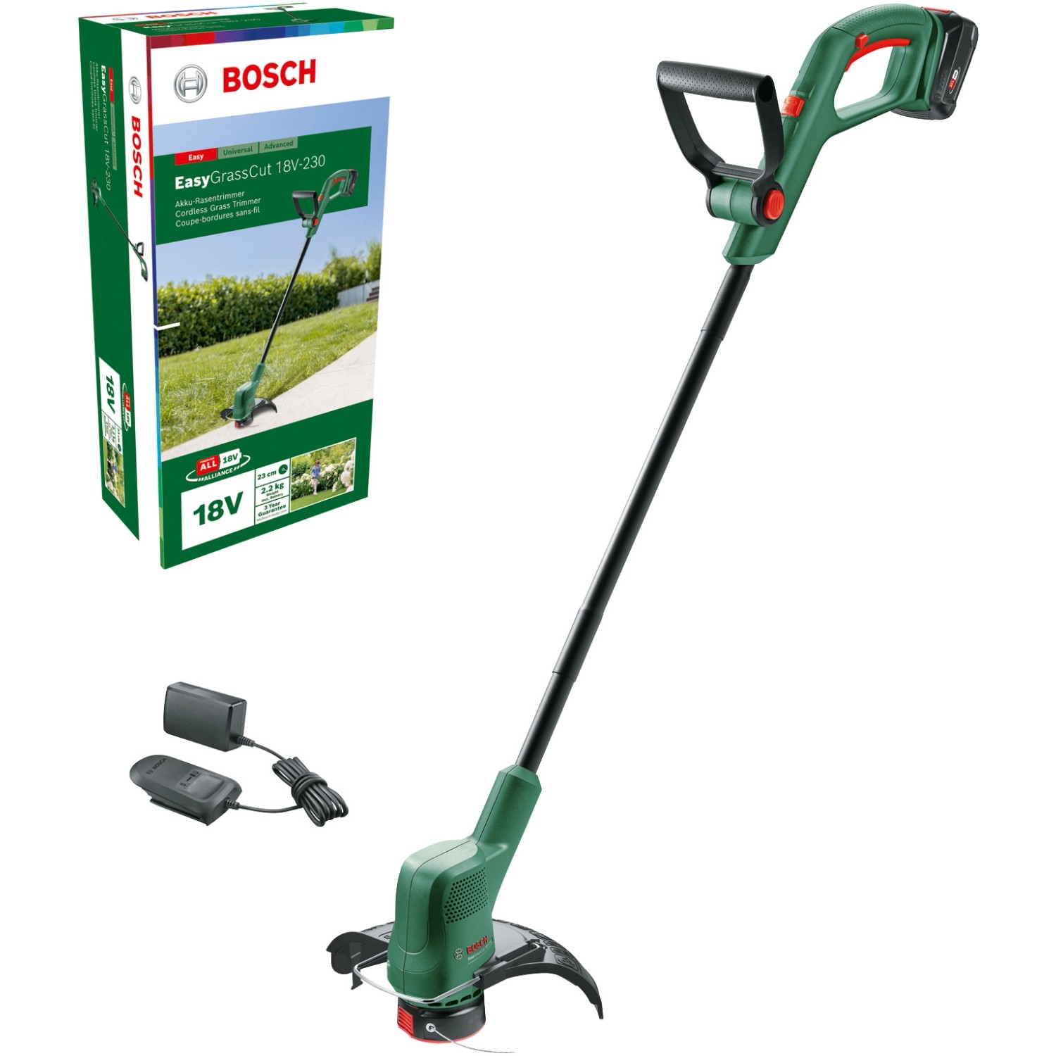 Bosch Aku strunová sekačka EasyGrassCut 18V-230, aku + nabíječka