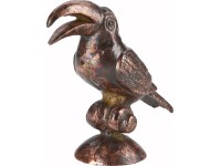 Dekorativní ptáček Dark Wonder bronzovo-zlatý, 15 x 16,5 x 17,5 cm
