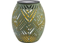 Solární stolní LED lampa s motivem listu, IP44, khaki, pr. 12,5 x 15 cm