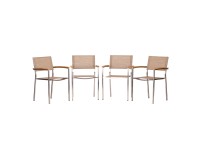 Acamp Stohovatelná zahradní židle Skye nerezová/týk/písková 56 x 57 x 89 cm, 4ks Acamp Stohovatelná zahradní židle Skye nerezová/týk/písková 56 x 57 x 89 cm, 4ks