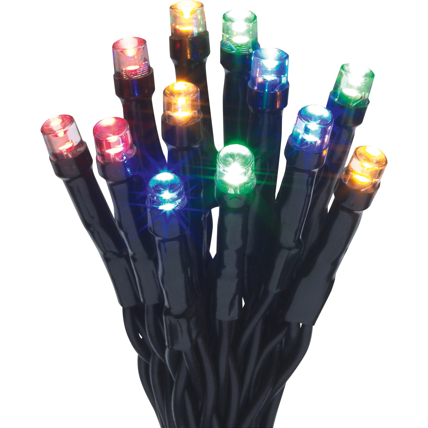 VLC LED světelný řetěz 20 x LED RGB, IP44, černý, 1,72 m