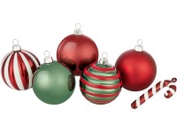 Sada vánočních koulí, v americkém stylu, červená/zelená, pr. 6 cm, 50dílná Sada vánočních koulí, v americkém stylu, červená/zelená, pr. 6 cm, 50dílná