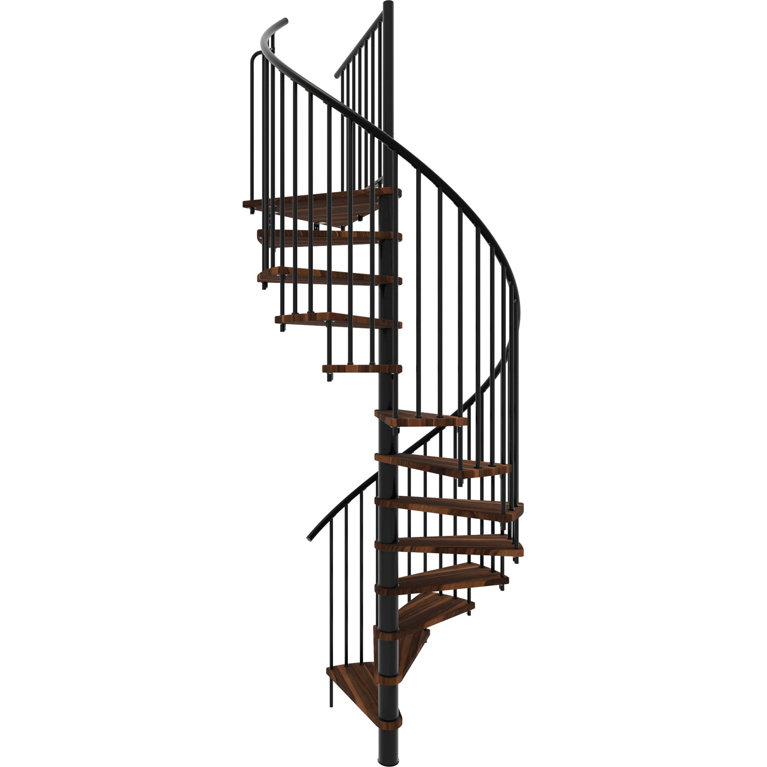 Minka STAIRS Kombinované točité schodiště Spiral Smart ořech/černá pr. 160 cm