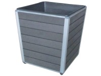 WPC krychlový květináč Monaco, antracit, 27 x 27 x 28 cm