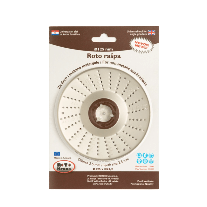 ROTO Kruna Rašplový kotouč pr. 125 x 22,2 mm, 2,5 mm (hrubý)