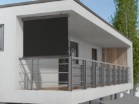 Vertikální kazetová markýza, montáž na strop, antracitová, 140 x 200 cm