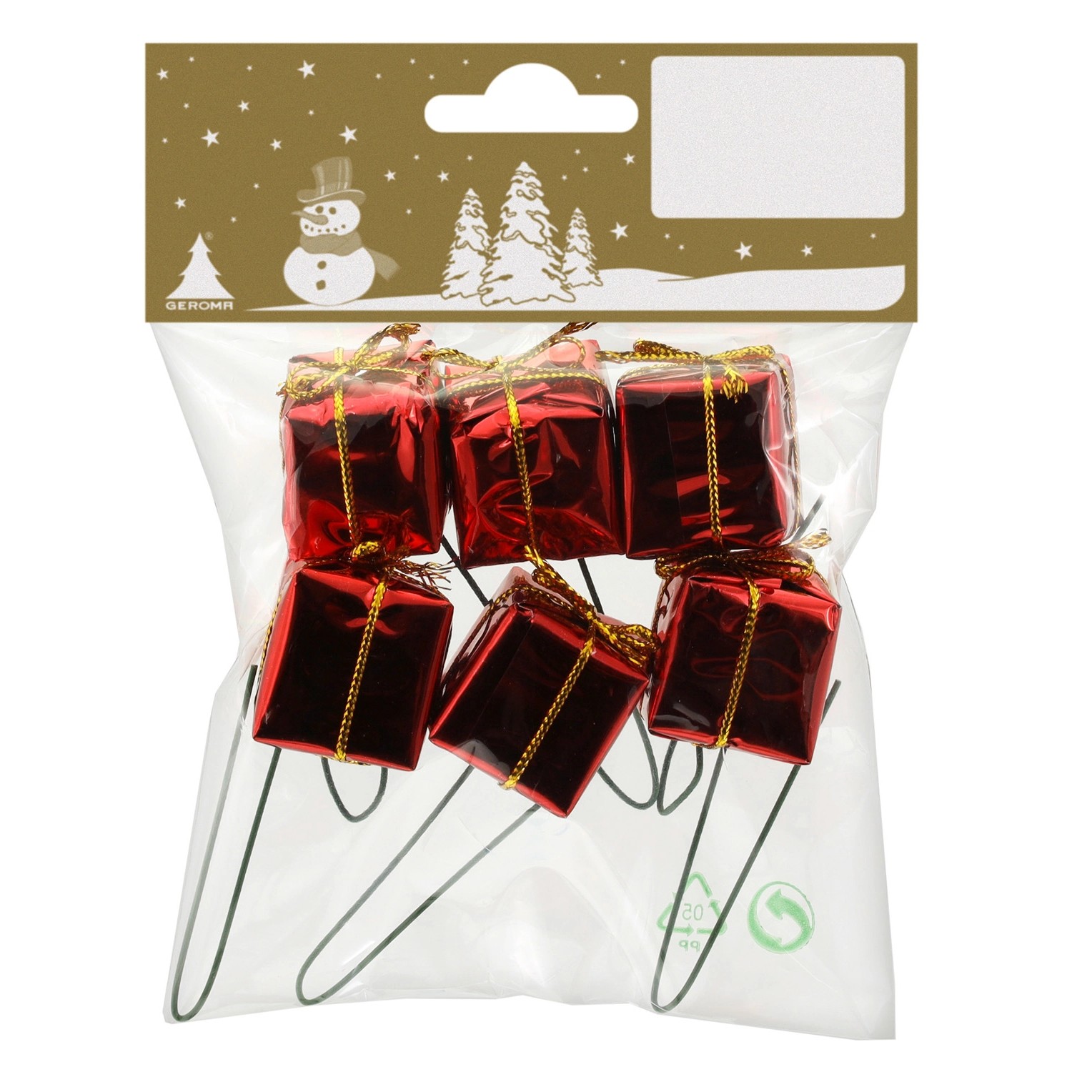 Fóliový balíček, červený, pr. 2,5 cm, 6 ks