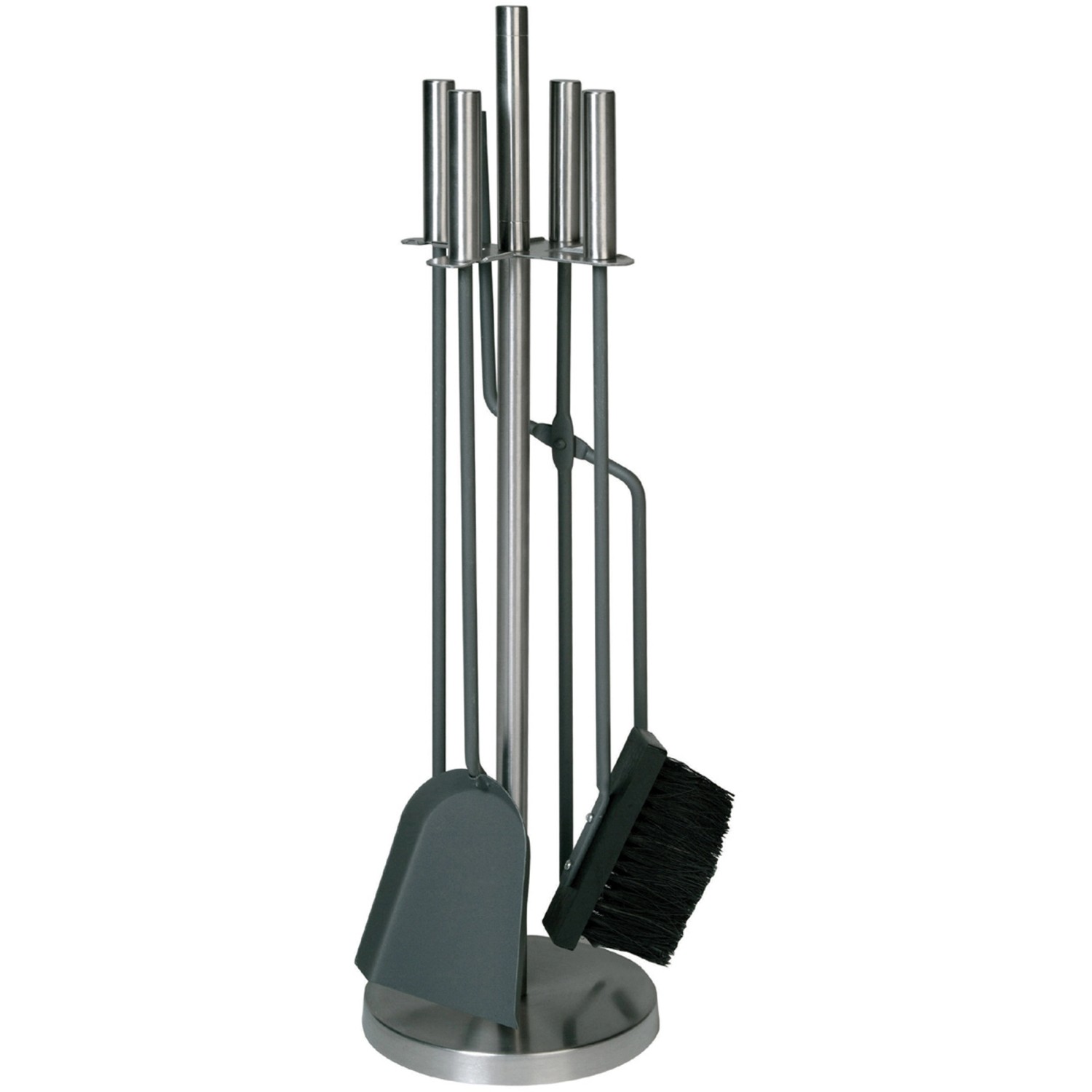 Krbové nářadí nerezové antracitové příslušenství ke krbu 4dílné