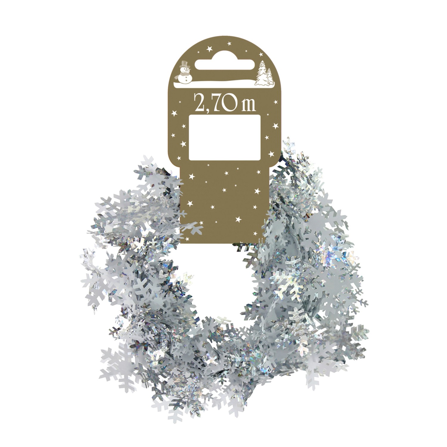 Girlanda se sněhovými vločkami bílo-stříbrná 270 cm