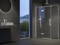 RAVAK Pevná sprchová stěna Cool! COPS, bílá matná + transparent, 80 x 195 cm