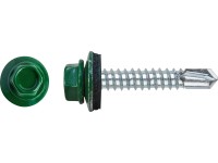 Farmářský vrut se šestihrannou hlavou SW8 pozink. zelený 4,8x35 mm-na váhu
