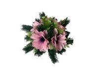 M.A.T. Podzimní dušičkové aranžmá z umělých květin světle růžové pr. 28 cm