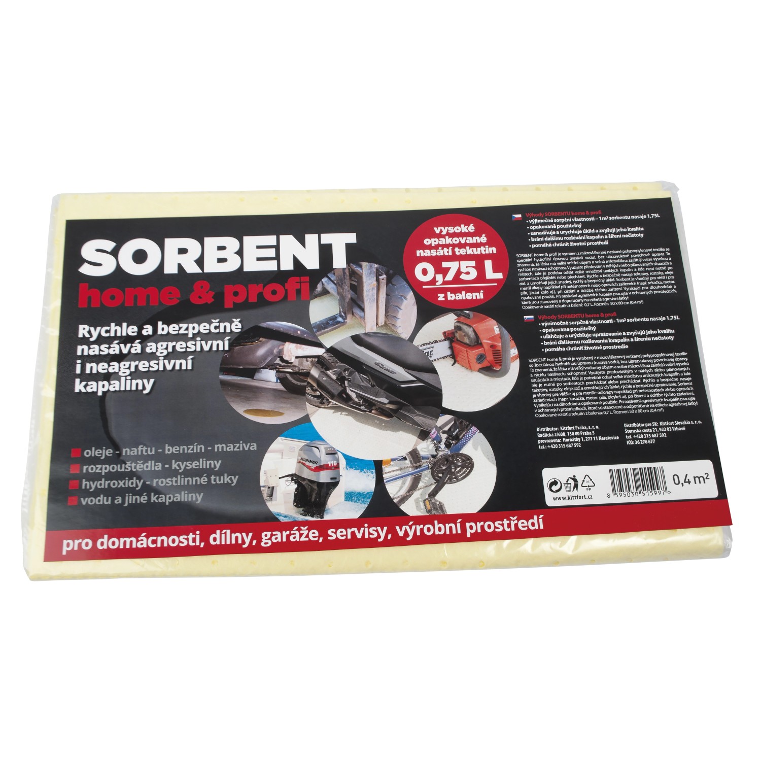 Kittfort Textilní sorbent Profi Plus 0,4 m2