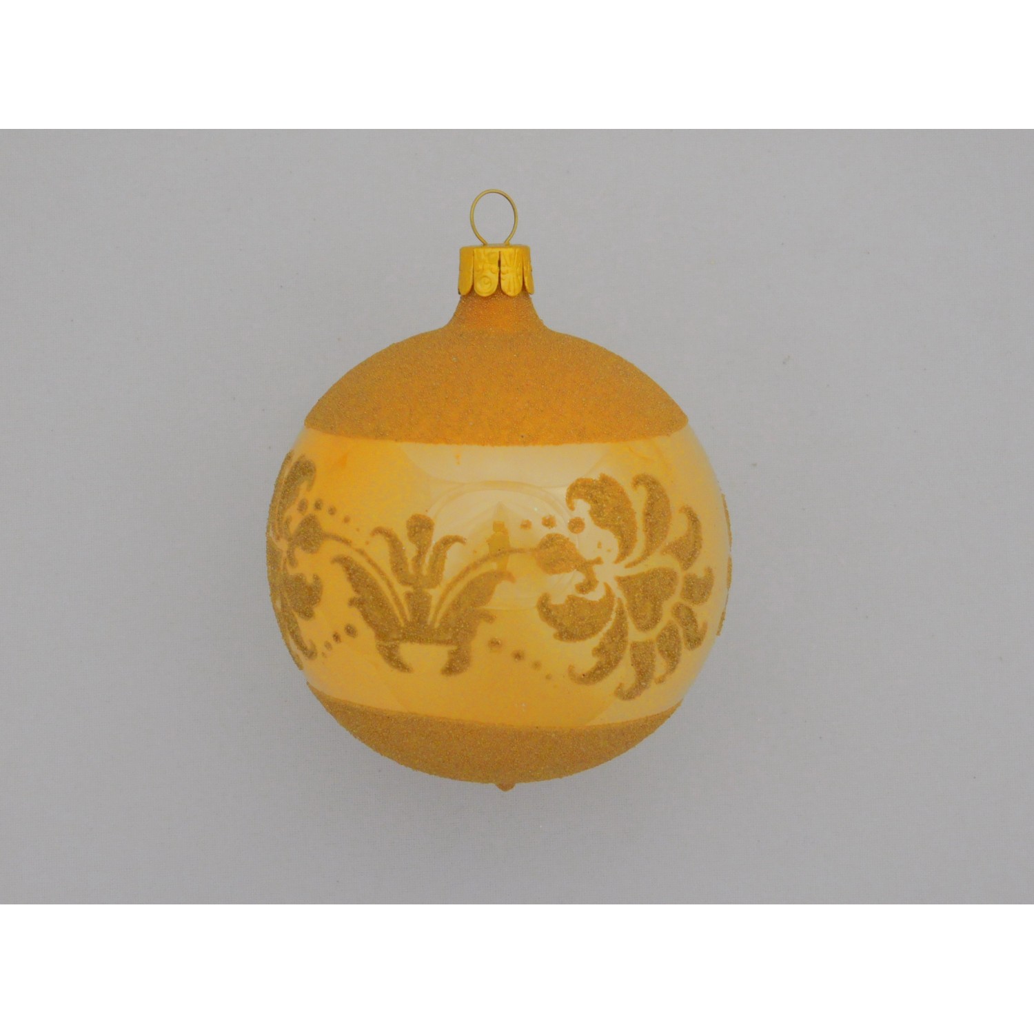 ONREX Vánoční ozdoba skleněná koule zlatá/oranžová ornament pr. 8 cm