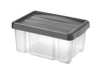 Tontarelli Box PUZZLE s víkem 5 l transparent/grafit, 29,4 x 19,6 x 14 cm