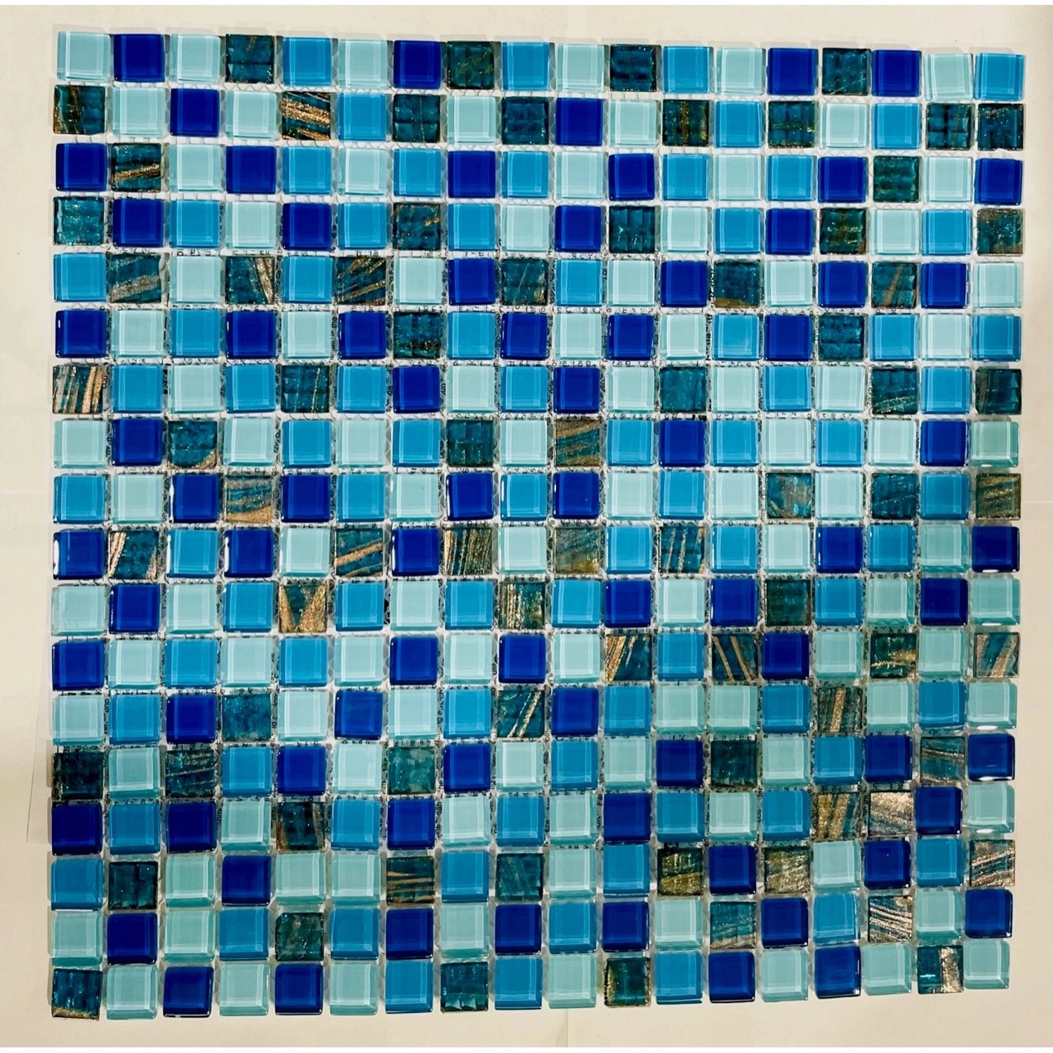 Skleněná mozaika modrá 300 x 300 x 4 mm*