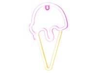 Kaemingk LED/USB neonová nástěnná dekorace zmrzlina 1,6 x 15,3 x 26,5 cm