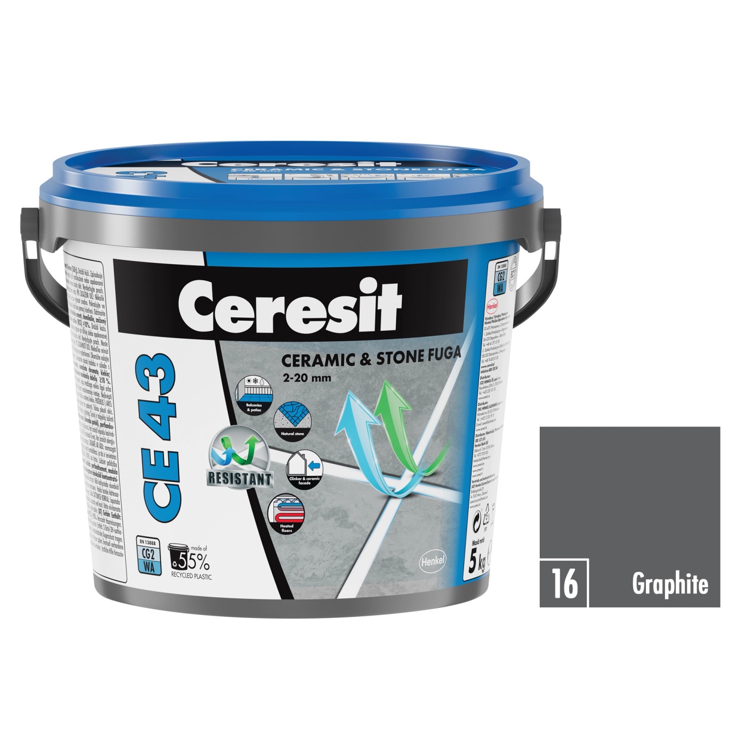 Ceresit Flexibilní spárovací hmota CE 43 Grand Elit Graphite, 5 kg