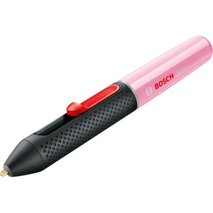 Bosch Gluey Cupcake Pink tavná lepicí pistole: Akumulátorová lepicí pistole v růžové a černé barvě.