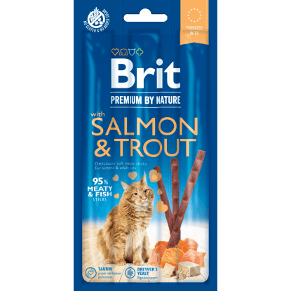 Brit Tyčinky Premium by Nature Cat Sticks with Salmon & Trout, 3 ks