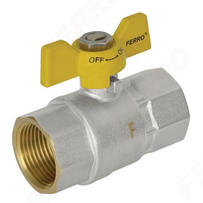 Ferro Plynový kulový kohout MM - motýlek RP 3/4" x R 3/4" (KGMS2)