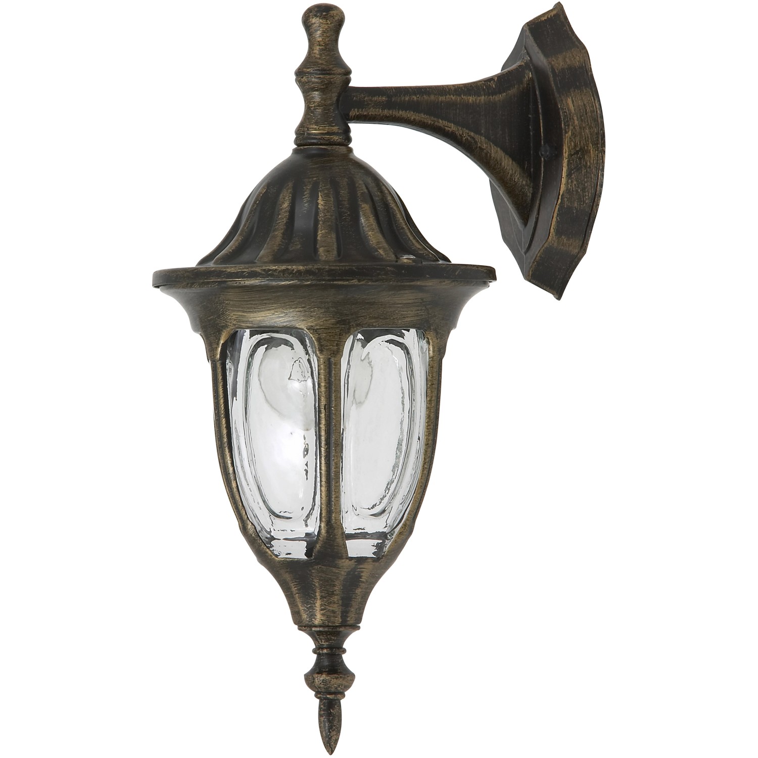 Rabalux Venkovní nástěnná lampa Milano spodní, IP43, zlatá, 16,5 x 22 x 37 cm