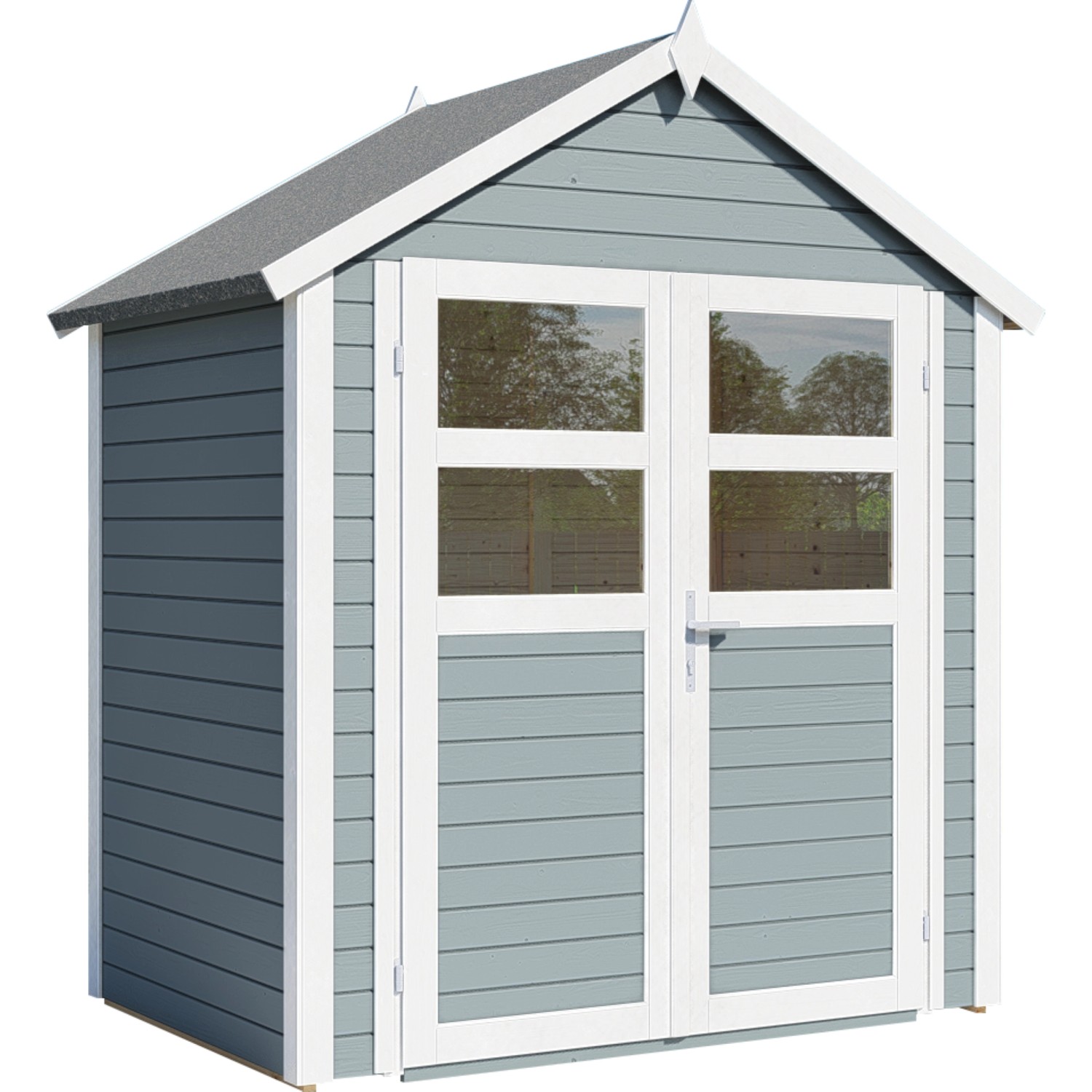 Bertilo Zahradní domek Visby 1, šedý, 121 x 181 cm