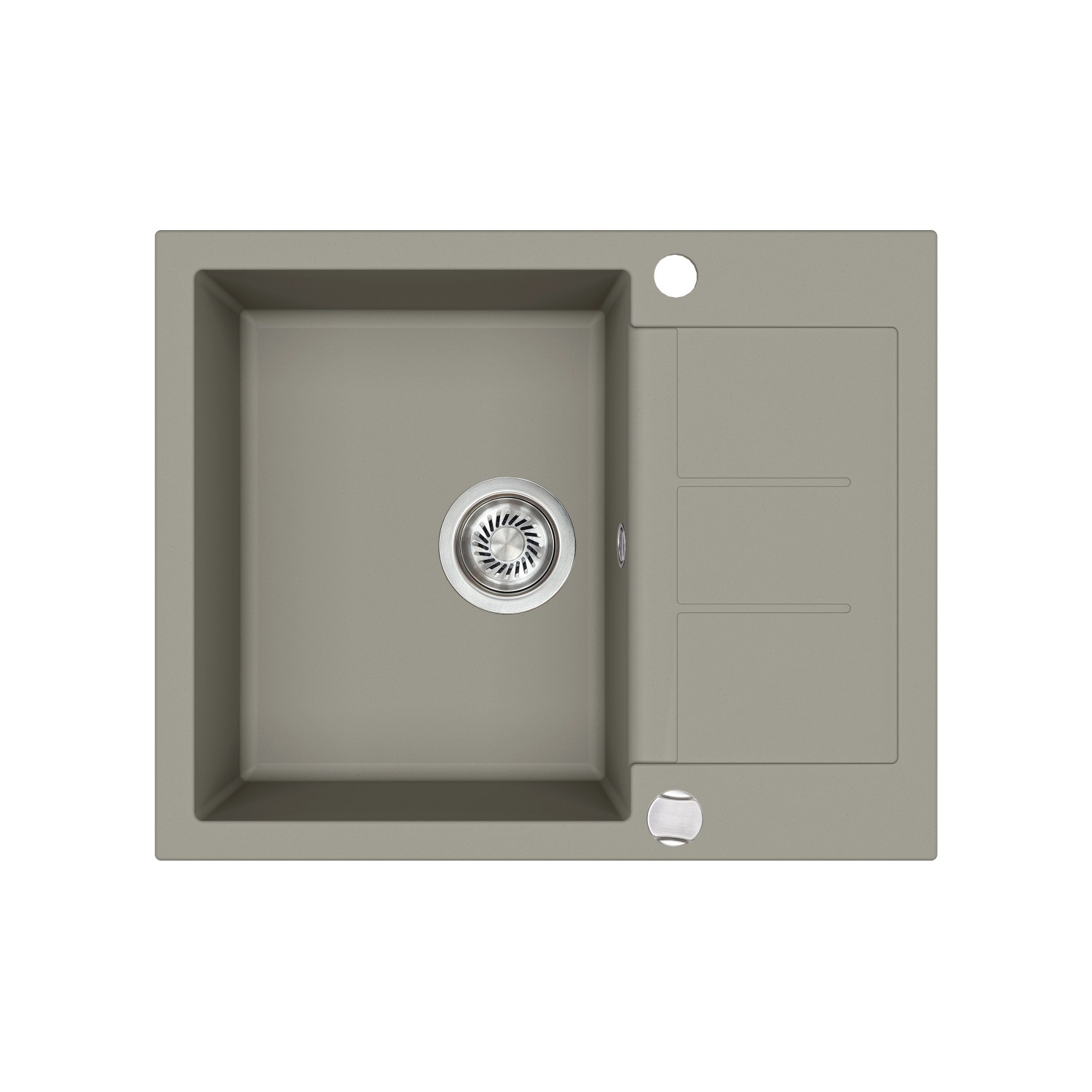 Helika Vestavný granitový dřez Tesa, betonově šedá, 62 x 50 cm