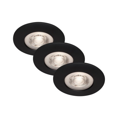Briloner Vestavná LED svítidla Kulana sada 3 ks, 4,9W, 480 lm, 3000 K, černá