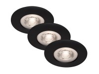 Briloner Vestavná LED svítidla Kulana sada 3 ks, 4,9W, 480 lm, 3000 K, černá