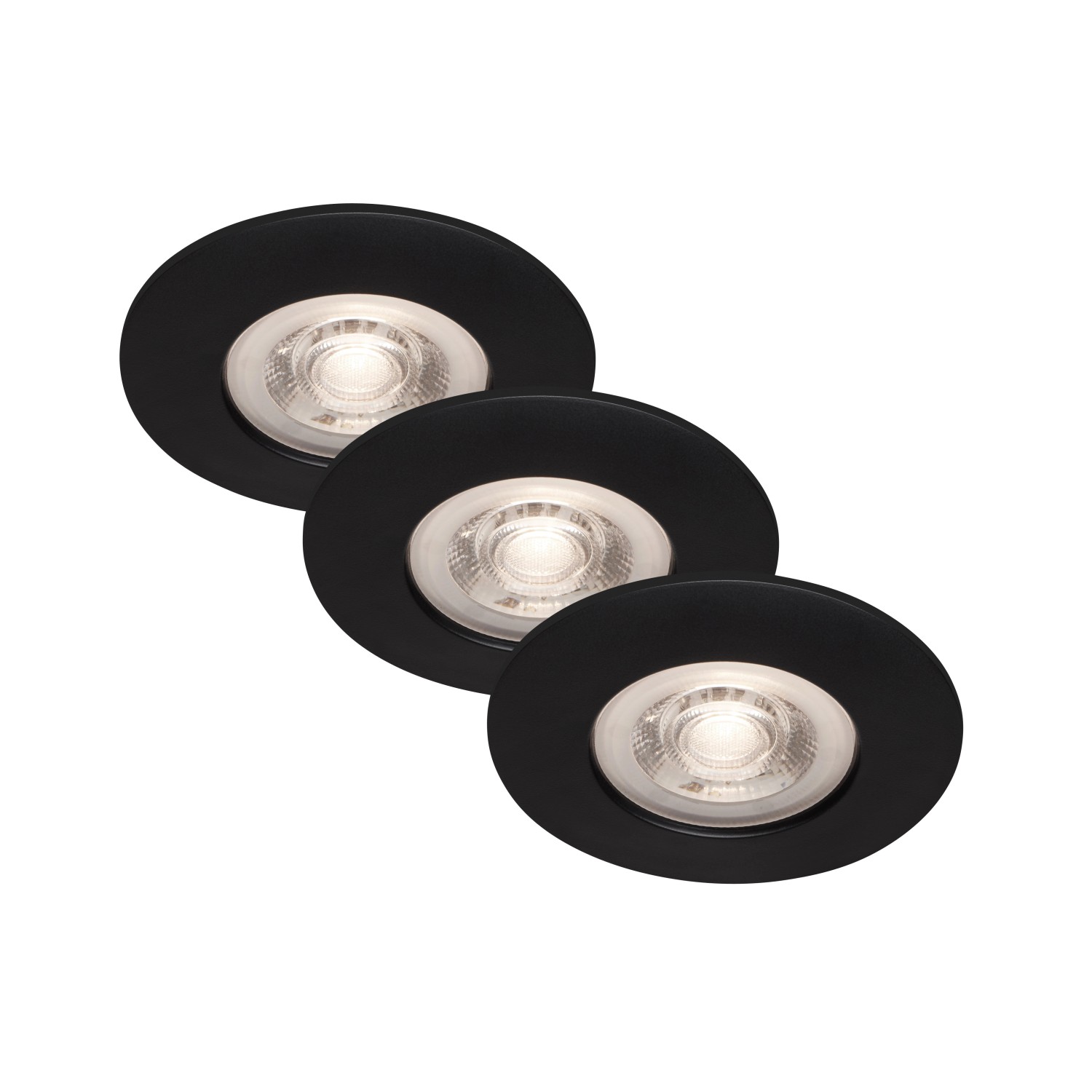 Briloner Vestavná LED svítidla Kulana sada 3 ks, 4,9W, 480 lm, 3000 K, černá