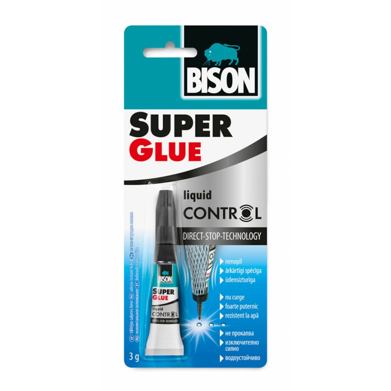 BISON Sekundové lepidlo SUPER GLUE CONTROL, 3 g
