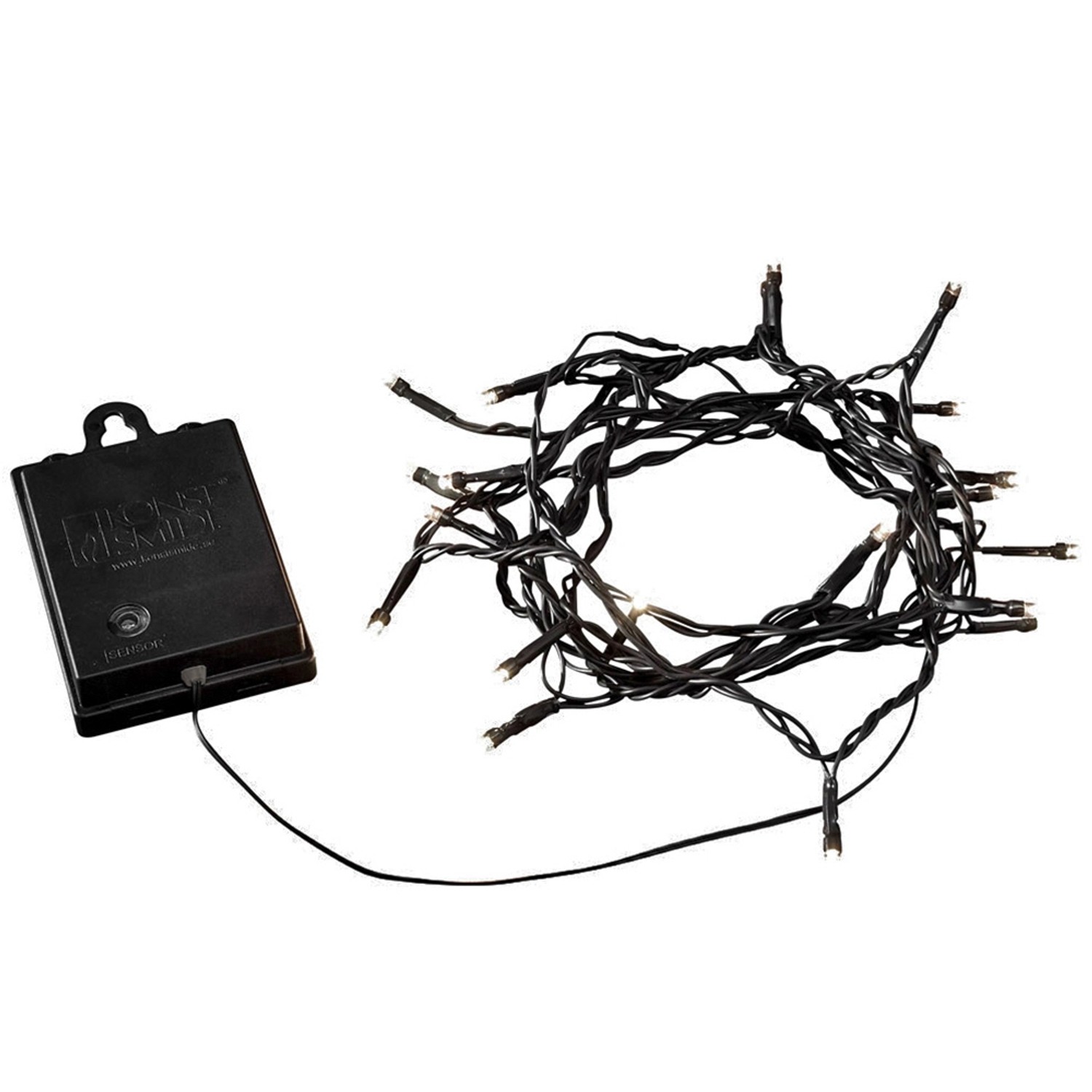 Konstsmide LED světelný řetěz na baterie 80 LED, černý kabel
