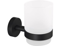 tesa Nástěnný kelímek na zubní kartáčky Moon, matná černá, 96 x 70 x 109 mm