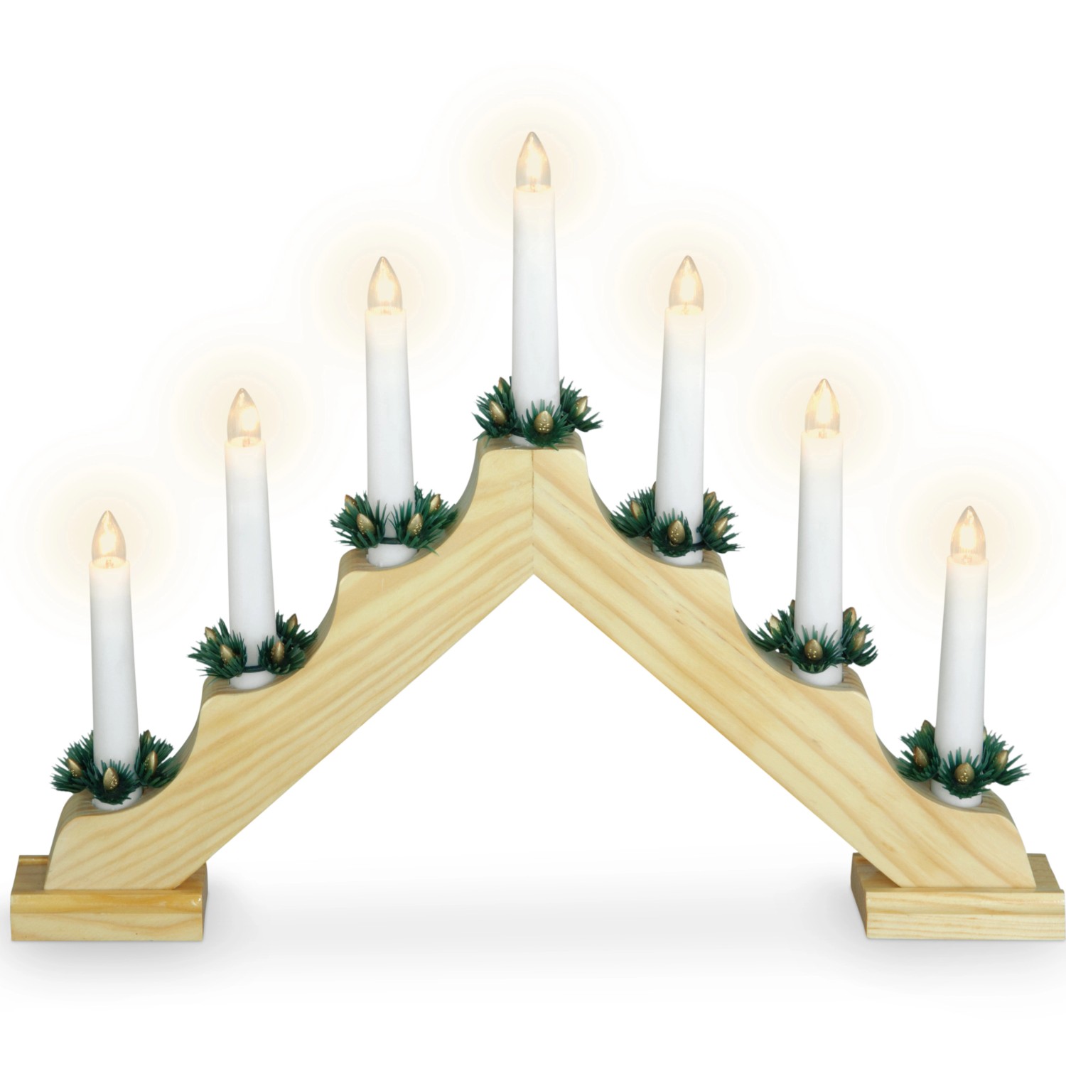 Obloukový svícen dřevěný 7 světel