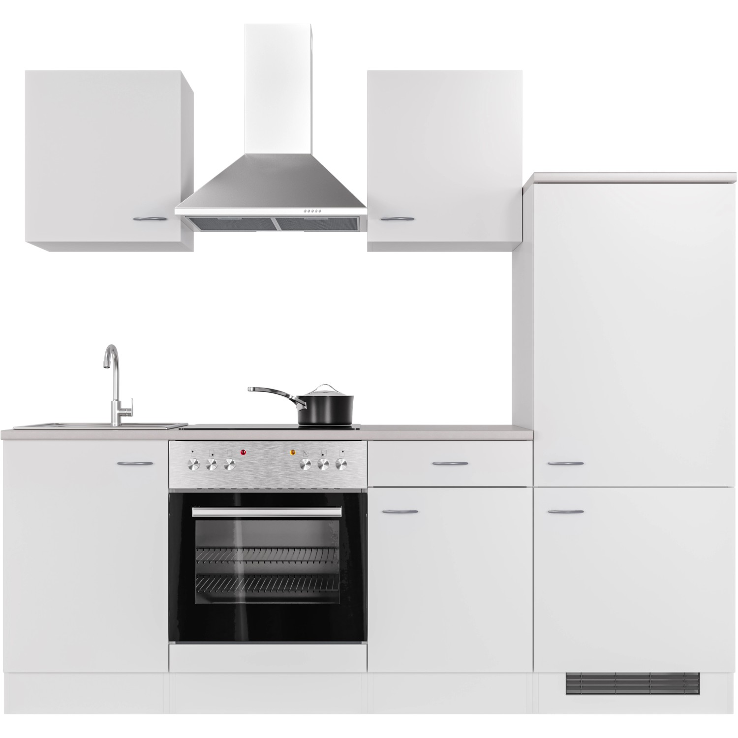 Flex-Well Kuchyně Wito 220 cm/typ 8 - lednice/trouba/varná deska/digestoř