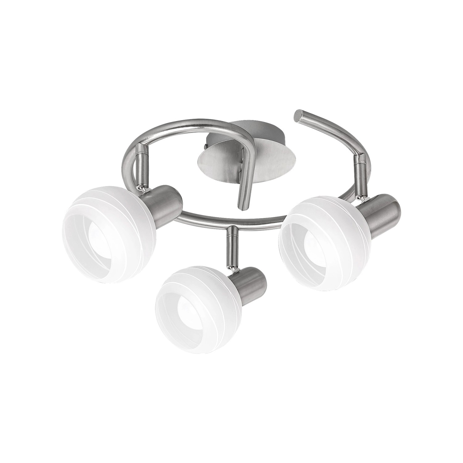 Rabalux Stropní 3bodové svítidlo Aurel, bílá/chrom, pr. 24,5 cm