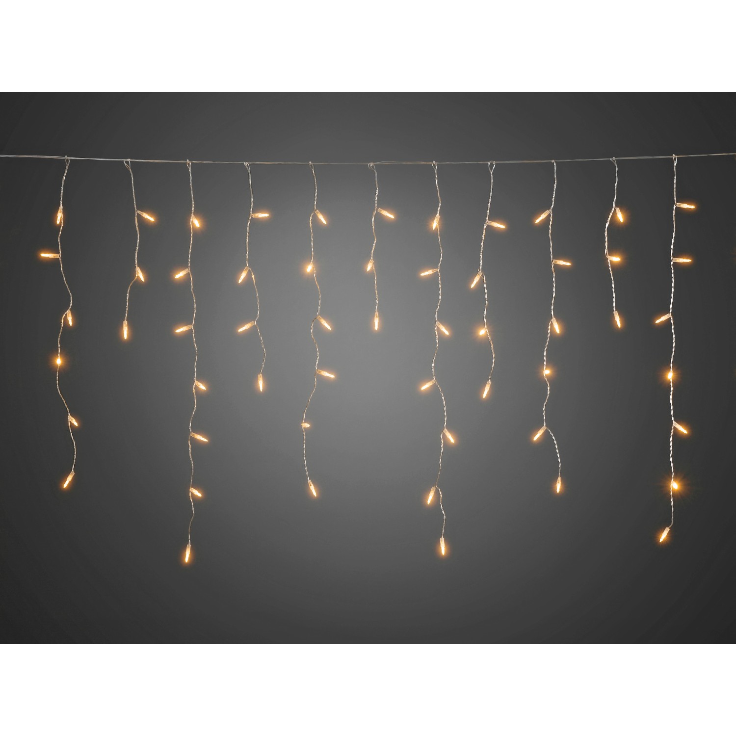 Konstsmide LED Světelný závěs ledový déšť, inter. a exter., 96 diod, oranžová