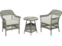 Sestava zahradního nábytku Rosetown, polyratan, šedá, 3dílná Sestava zahradního nábytku Rosetown, polyratan, šedá, 3dílná