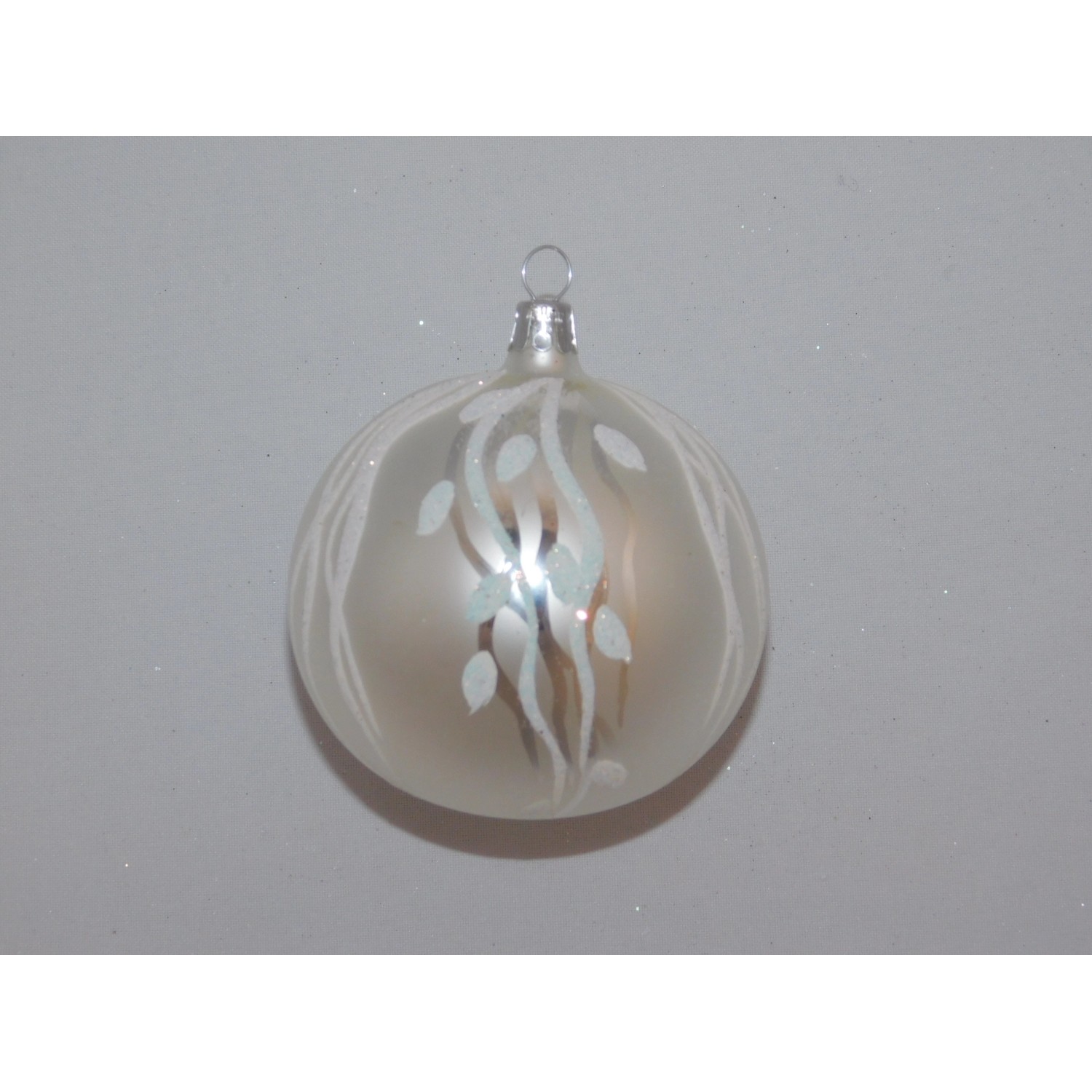 Ornex Skleněná vánoční ozdoba bílá pr. 8 cm