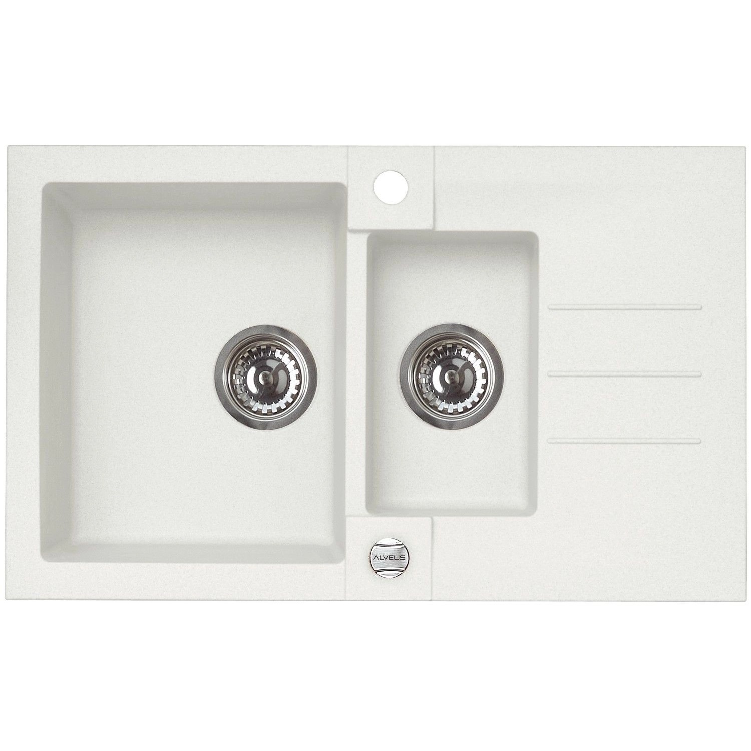 Alveus Granitový dřez Rock 70, bílá, 78 x 48 cm