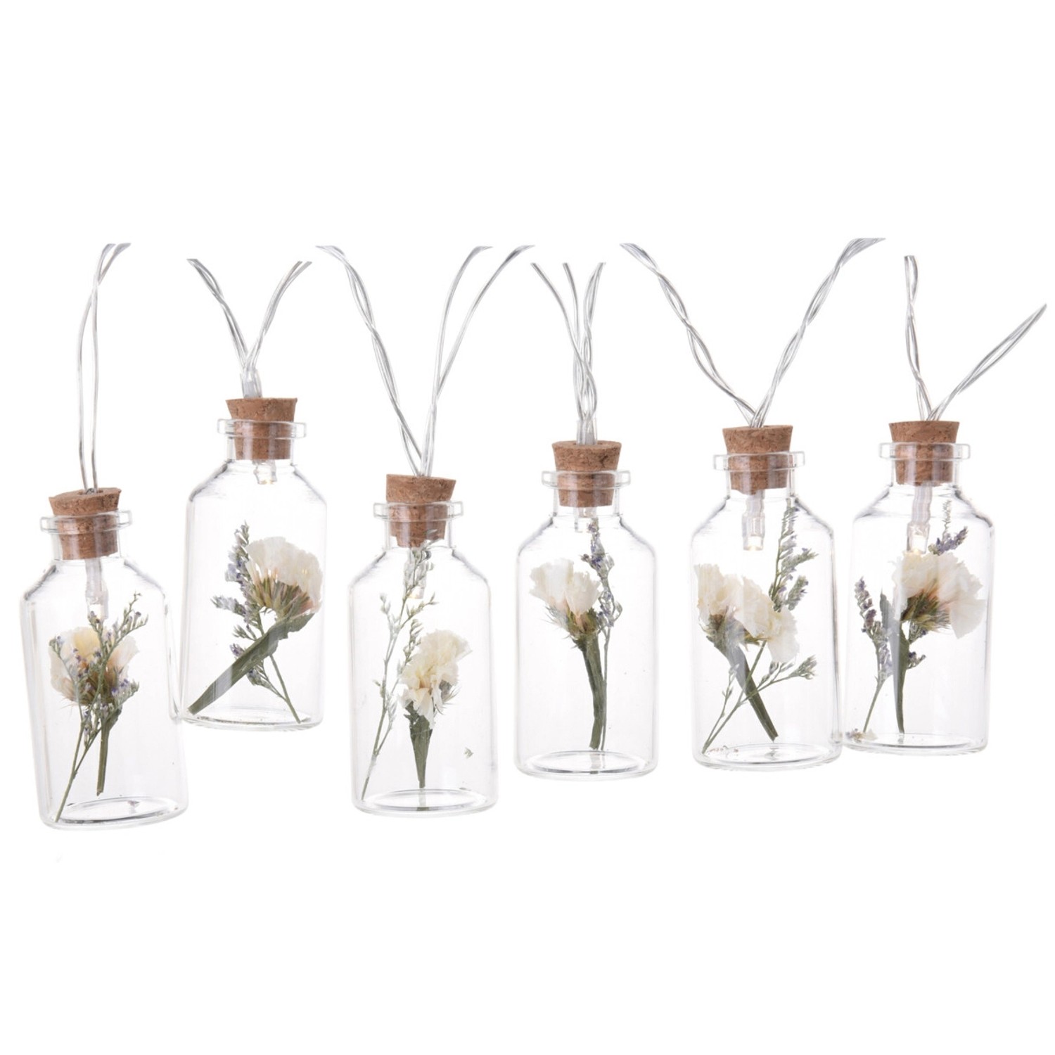 Koopman LED světelný řetěz na baterie různé druhy 6 skleněných lahviček, 100 cm