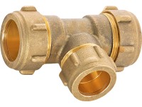 Redukční svěrný T-kus mosaz, 22 mm x 18 mm x 22 mm Redukční svěrný T-kus mosaz, 22 mm x 18 mm x 22 mm