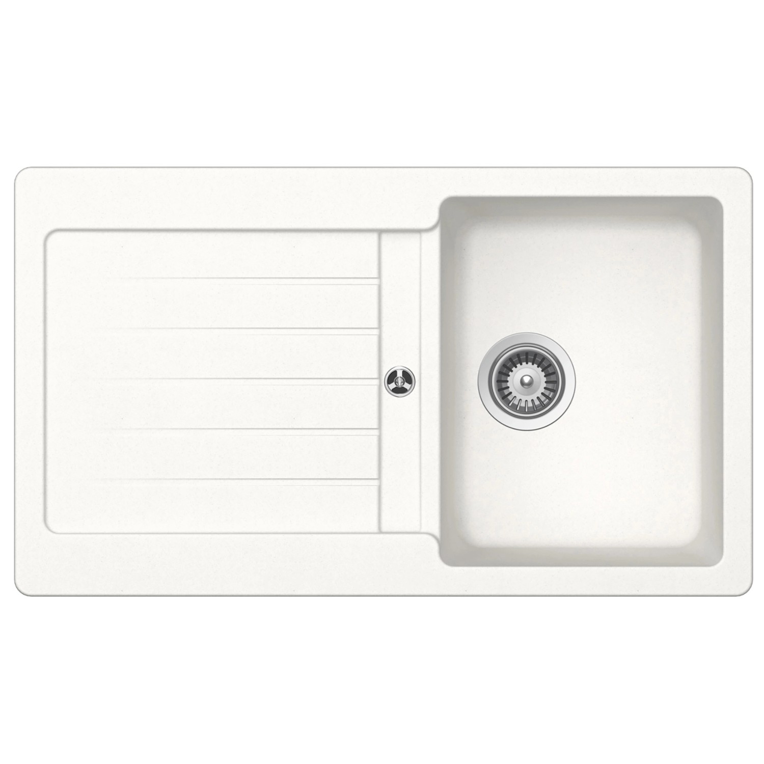 Respekta Granitový dřez Austin, bílá, 100 x 50 cm