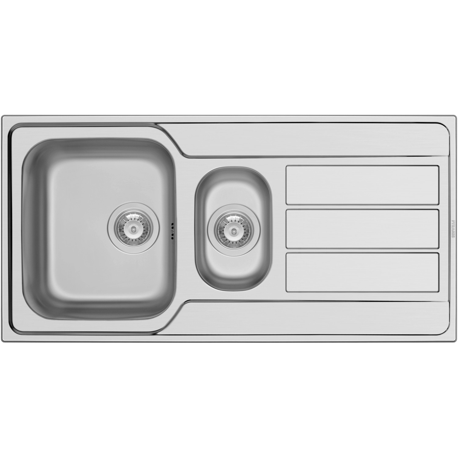 PYRAMIS Nerezový dřez ATHENA 1B 1D hladký, 100 x 50 cm