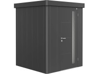 Biohort Plechový zahradní domek Neo1A standardní dveře tm. šedá, 180 x 180 cm